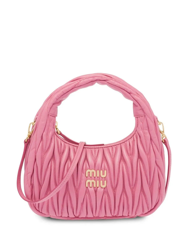 Miu Miu Bolsa Hobo Rosa Mini