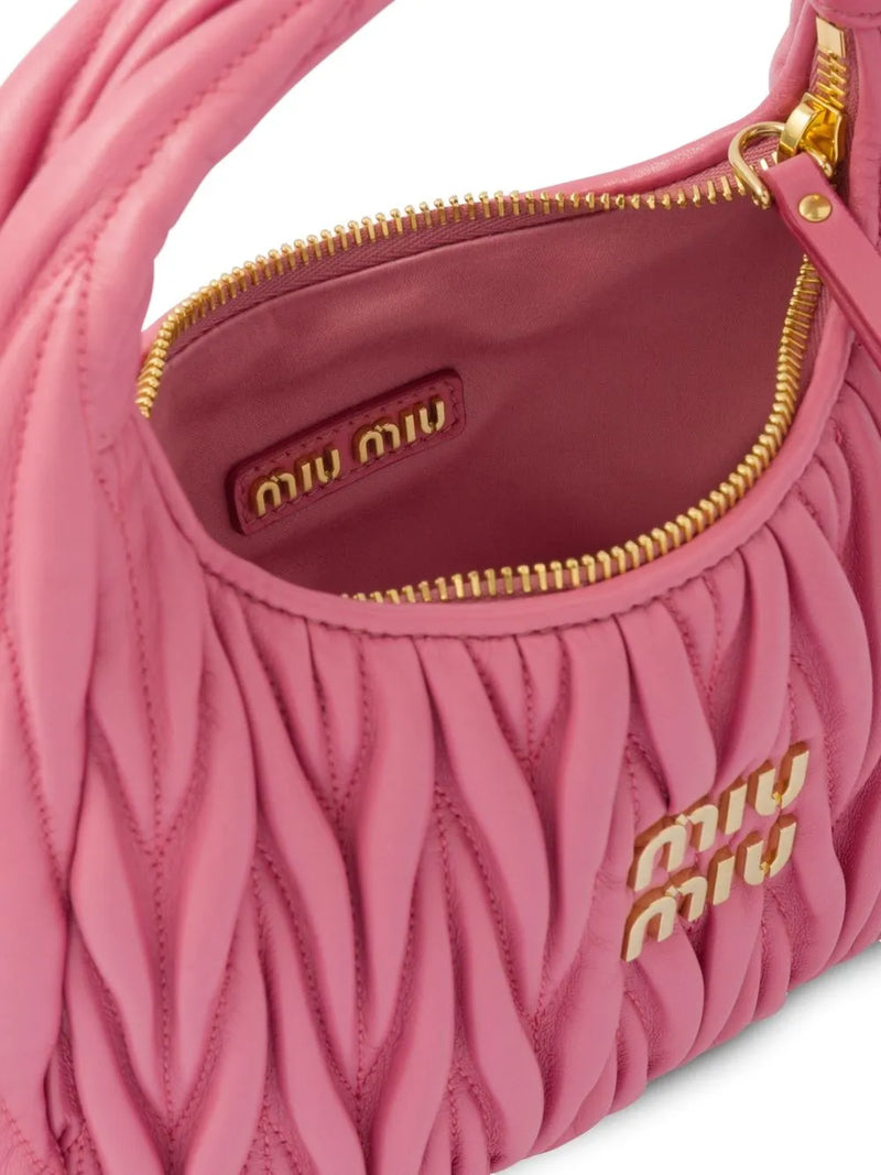 Miu Miu Bolsa Hobo Rosa Mini
