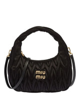 Bolsa Miu Miu Mini Matelassê de Cetim Preto