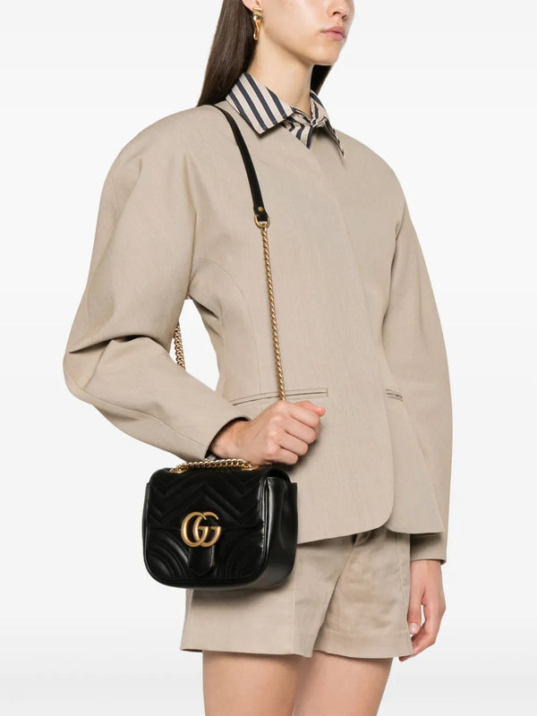 Bolsa de Ombro Gucci Mini GG Marmont Preto