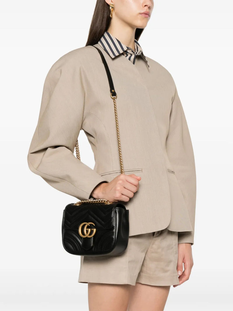 Bolsa de Ombro Gucci Mini GG Marmont Preto