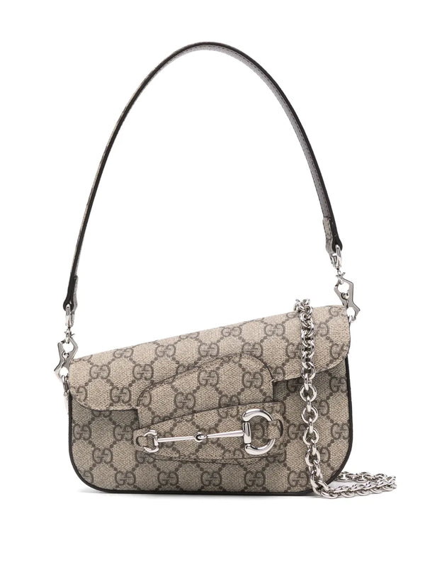 Bolsa de Ombro Gucci Horsebit 1955 Neutro