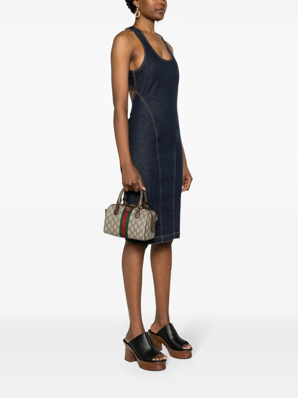 Bolsa Tote Ophidia Mini Gucci Marrom