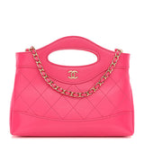 Bolsa de Compras Chanel Rosa Quilting Brilhante