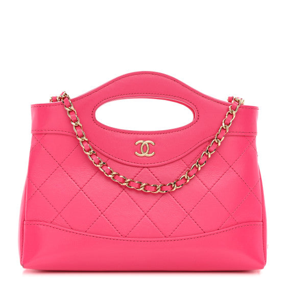 Bolsa de Compras Chanel Rosa Quilting Brilhante