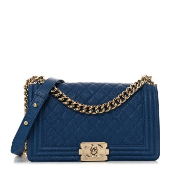 Bolsa Chanel Caviar Azul Medio