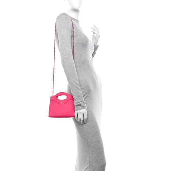 Bolsa de Compras Chanel Rosa Quilting Brilhante
