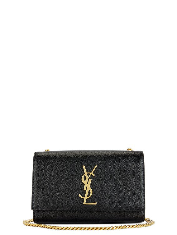 Bolsa Saint Laurent Pequena Kate de Ombro em Noir