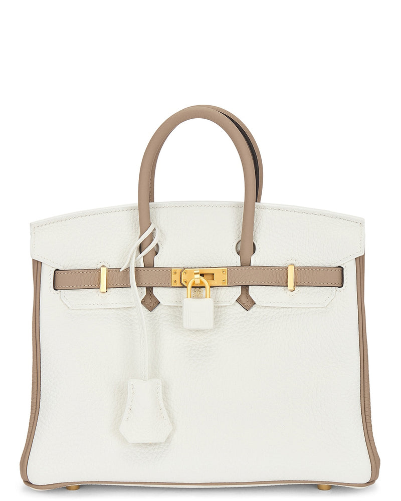 Bolsa Birkin 25 de couro branco