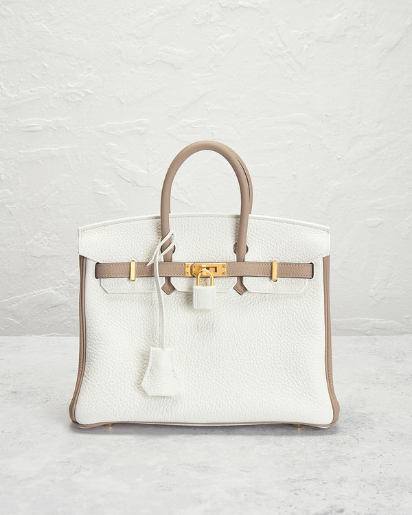 Bolsa Birkin 25 de couro branco