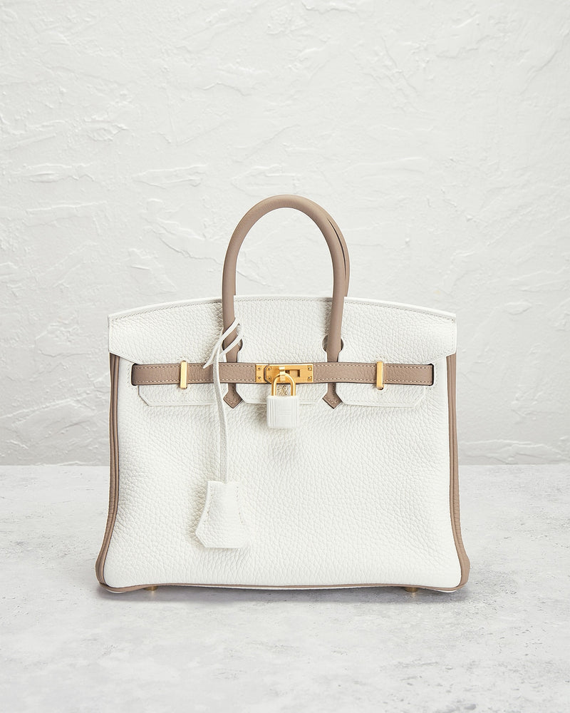 Bolsa Birkin 25 de couro branco