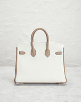 Bolsa Birkin 25 de couro branco