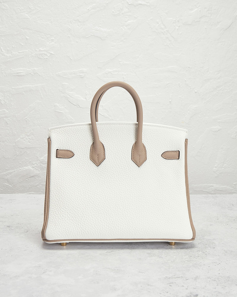 Bolsa Birkin 25 de couro branco