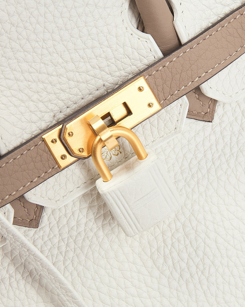 Bolsa Birkin 25 de couro branco