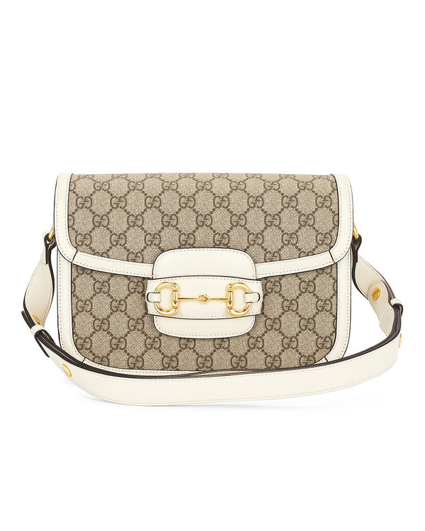 Bolsa de Ombro Gucci Horsebit 1955 em Bege