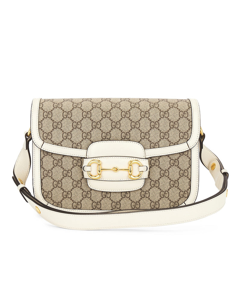 Bolsa de Ombro Gucci Horsebit 1955 em Bege