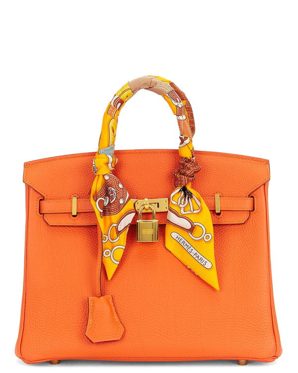 Bolsa Hermes Togo Birkin 25 Laranja