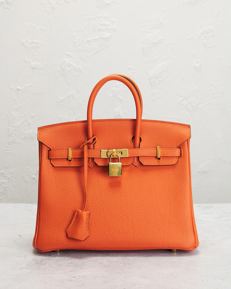 Bolsa Hermes Togo Birkin 25 Laranja