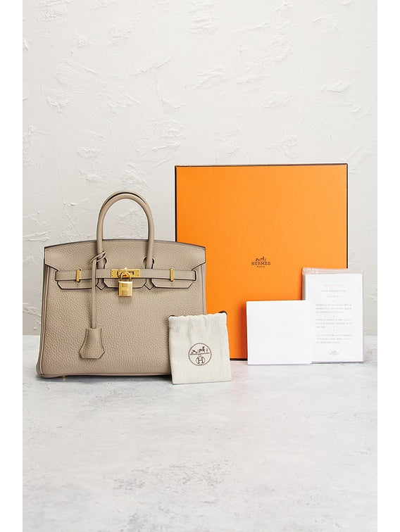 Bolsa Hermes Togo Birkin 25 Gris Perle