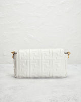 Bolsa de Ombro Fendi Zucca Mama Baguette Branca