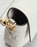 Bolsa de Ombro Fendi Zucca Mama Baguette Branca
