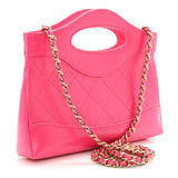 Bolsa de Compras Chanel Rosa Quilting Brilhante